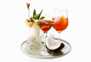 Plate glasses orange flower stilllife - an orange slice free wallpaper
