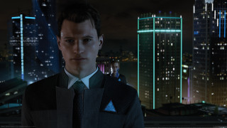 Man suit city night skyscrapers - dan luvisi free wallpaper