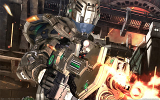 Futuristic robot fireball gun destruction - a fireball free wallpaper