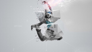 Jumping skateboard lightning abstract geometry - lightening free wallpaper