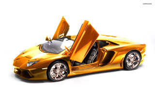 Gold sports car open doors - open door free wallpaper
