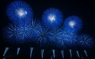 Fireworks night sky city lights 4 - a black background free wallpaper