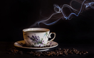 Coffee smoke beans stilllife black - mist free wallpaper