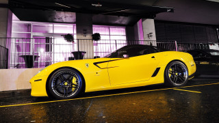 Yellow sports car purple light - a black car free wallpaper