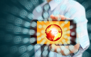 Man holding earth tablet technology - technology free wallpaper