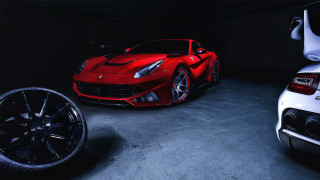 Red sports car garage white - a garage next free wallpaper