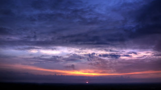 Sunset clouds sunrays horizon cityscape - free sunset wallpaper for desktop