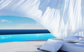 Canopy bed ocean view pool 2 - eric zener free wallpaper