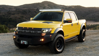 Yellow truck mountains road digital - a yellow truck free wallpaper