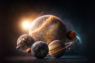 Solar system space art astronaut - solar free wallpaper
