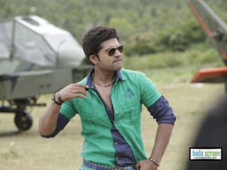 Man green shirt airplane field - small free wallpaper