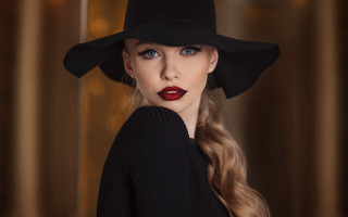 Elina karimova fashion artdeco photorealistic - a black sweater free wallpaper for desktop