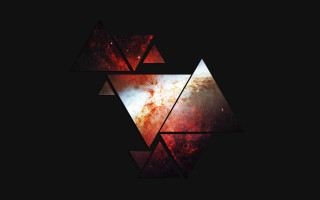 Space starfield triangle bauhaus puzzle - angular free wallpaper for desktop