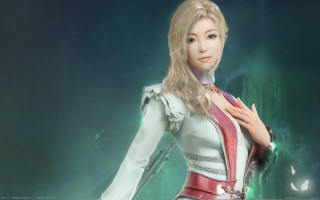 Woman white dress butterfly chen - chen hong free wallpaper