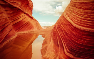 Narrow river canyon desert clouds - a narrow river free wallpaper