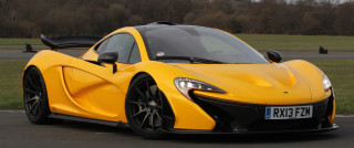 Yellow sports car road field - side profile free wallpaper for desktop