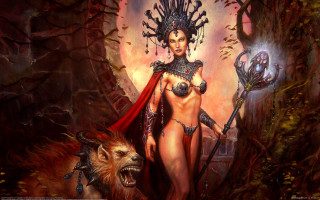 Demon woman forest fantasy art - free fantasy wallpaper for desktop