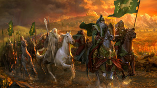 Epic fantasy horses heroes fire - man free wallpaper