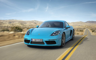 Blue sports car desert mountains 2 - free cars wallpaper