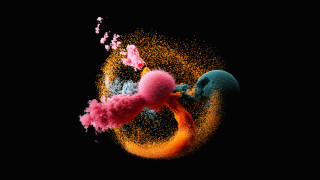 Colorful substance floating black background - substance free wallpaper for desktop