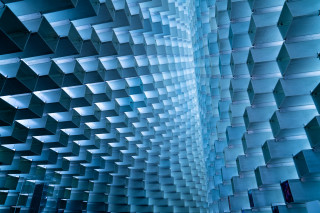 Large rooftop honeycomb abstract brick - deconstructivism free wallpaper