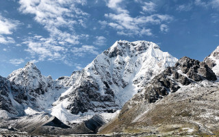 Mountain range snowy peaks blue 2 - ultra free wallpaper