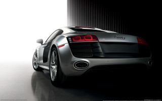 Silver sports car dark room 9 - a light free wallpaper
