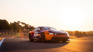 Sunset road yellow purple car - a sunset in the background and trees free wallpaper