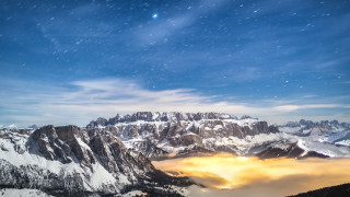 Mountain range snowy sky stars - sky above free wallpaper