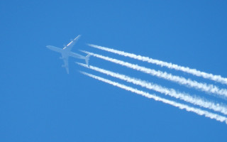 Airplanes contrails smoke sky blue - sky free wallpaper