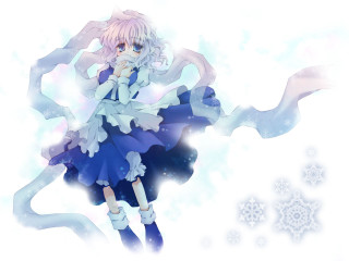Girl blue dress snow portrait - a blue dress free wallpaper