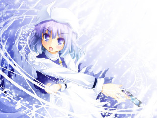 Anime whitehat bluehair sword dress - a blue collar free wallpaper