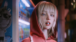 Woman hoodie store blurry blonde - artstation hq free wallpaper