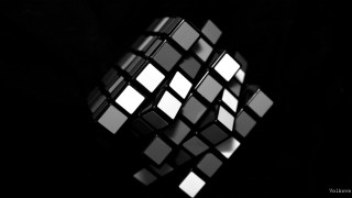 Black white cube illusion angles - ernő rubik free wallpaper