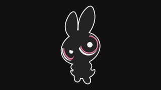 Black bunny pink eyes white - a pink nose free wallpaper