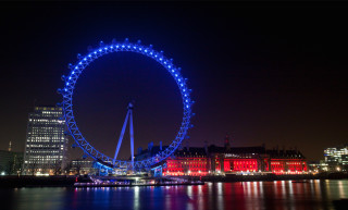 Large blue ferris wheel city - anish kapoor free wallpaper