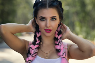 Elina karimova pink black scarf - scarf free wallpaper for desktop