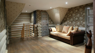 Living room couch staircase wooden - a wooden staircase free wallpaper