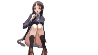 Woman crossed legs boots dress - free 3d render wallpaper