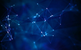 Blue lines dots night sky - line and dots free wallpaper for desktop