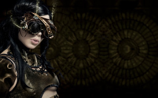 Gothic cyberpunk steampunk mask dress - a circular design free wallpaper