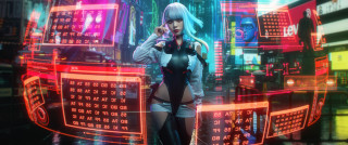 Futuristic city neon cyberpunk woman - ghost in the shell free wallpaper