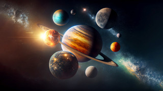 Solar system astronaut space aurora - a solar system free wallpaper