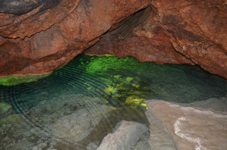 Cave green pool rocks holography - amazing free wallpaper