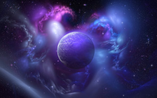 Purple blue space planet swirl - swirl free wallpaper