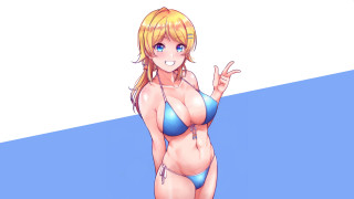 Evelyn abelson blonde bikini smile - half body free wallpaper