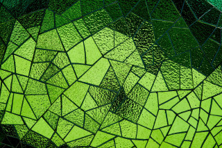Green glass mosaic fractals architecture - a pattern of squares and rectangles free wallpaper