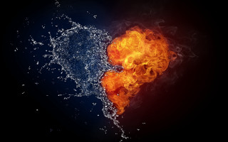 Fire water heart neo romantic - object free wallpaper