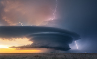 Large cloud lightning field trees - grass and trees free wallpaper