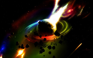 Colorful space blackhole red yellow - a black hole free wallpaper